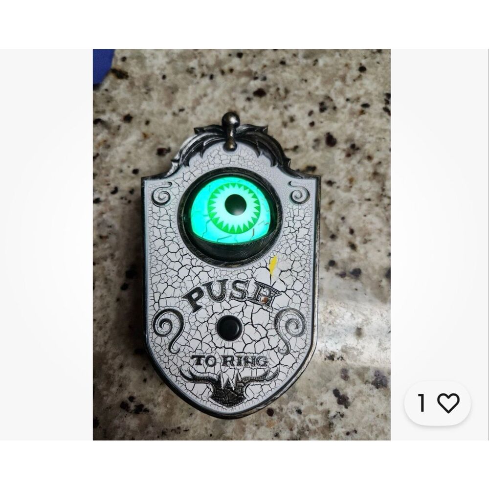 Gemmy Halloween‎ Animated  Eyeball Doorbell Scary Phrases Eyes Light Up